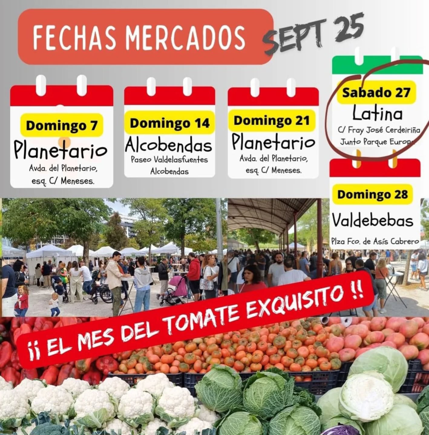 ¡Volvemos a los mercados este septiembre! 🧺🍞💚

Después del verano, regresamos con el mejor pan ecológico y los @eskringles de siempre.

Y atentos, porque este mes nos movemos por varios barrios de Madrid:

📍 Domingo 7 – Planetario (Avda. del Planetario, esq. C/ Meneses)
📍 Domingo 14 – Alcobendas (Paseo Valdelasfuentes)
📍 Domingo 21 – Planetario (Avda. del Planetario, esq. C/ Meneses)
📍 Sábado 27 – Latina (C/ Fray José Cerdeiriña, junto al Parque Europa)
📍 Domingo 28 – Valdebebas (Plaza Fco. de Asís Cabrero)

Además, este mes celebramos ¡el mes del tomate exquisito!
Y qué mejor que acompañarlo con buen pan, postres artesanos.
Te esperamos 🥖💚

.
.
.

#EcoHorno #EsKringles #MercadosDeMadrid #VueltaAlMercado #PanArtesano #PostresArtesanos #PanEcológico #PanDeVerdad #TomateExquisito #ProductoLocal #DelCampoATuMesa #RealFoodMadrid #FoodieMadrid #PanaderíaConAlma #DesayunoNatural #PanYTomate #DulcesArtesanales #HechoEnMadrid #HechoConAmor #GastronomíaSostenible #CitasConSabor #MadridEco #MercadoLatina #MercadoPlanetario #MercadoAlcobendas #MercadoValdebebas #SaboresQueConectan #EsenciaDulce #ReelConSabor #PanDeTemporada
